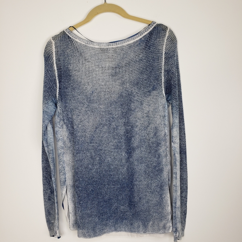 INC 100 % Cotton sweater with sheer inner layer layer Women'  size large - Picture 2 of 4